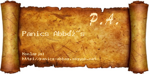 Panics Abbás névjegykártya